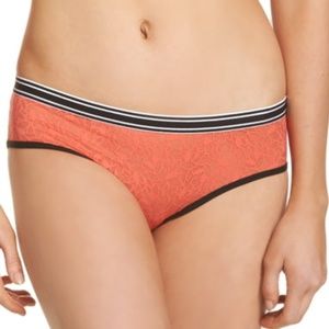 Halogen Orange Mesh Thong Panty L NWOT